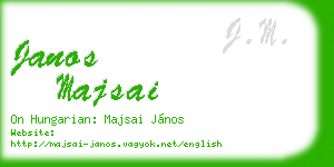 janos majsai business card